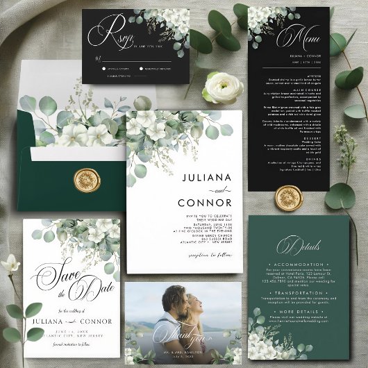 Modernes Emerald Greenerity Hochzeitsprogramm Programm