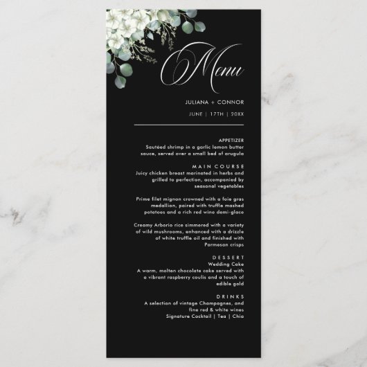 Modernes Emerald Greenerity Wedding Menu Menükarte (Vorderseite)