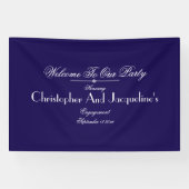 Modernes Engagement Party Skriptnamen Chic Willkom Banner (Horizontal)