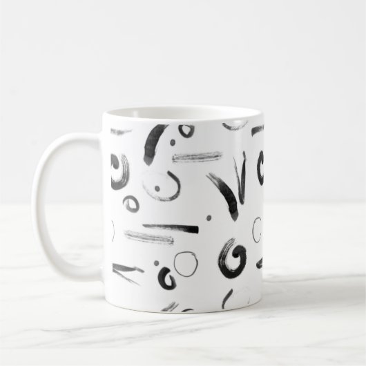 Modernes Enso-Muster im Sumi-e-Stil Kaffeetasse (Links)