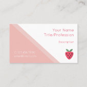 Modernes Erdbeerdesign Visitenkarte (Rückseite)