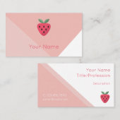 Modernes Erdbeerdesign Visitenkarte (Vorne/Hinten)