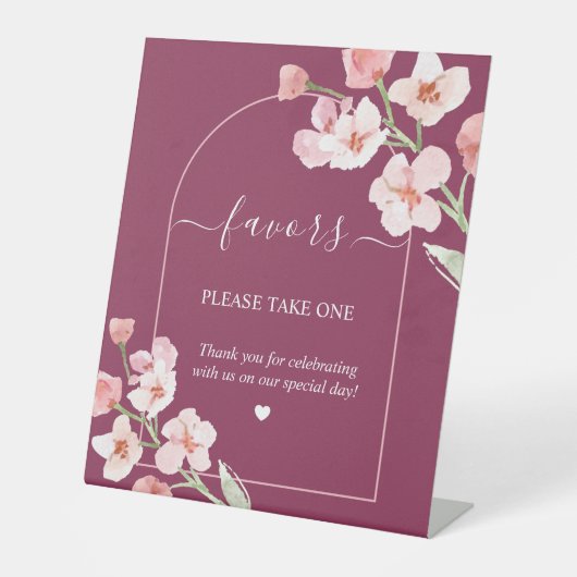 Modernes, erdfarbenes Blumenmuster - Zeichen Sockelschild (Vorderseite)