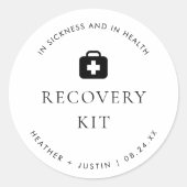 Modernes Erholung Kit für Hochzeitsangriffe Runder Aufkleber (Vorderseite)