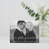 Modernes Erlernen Save the Date BW-Foto Postkarte (Stehend Vorderseite)