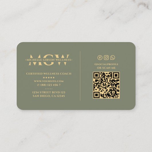 Modernes Ernährungszentrum Visitenkarte (Rückseite)