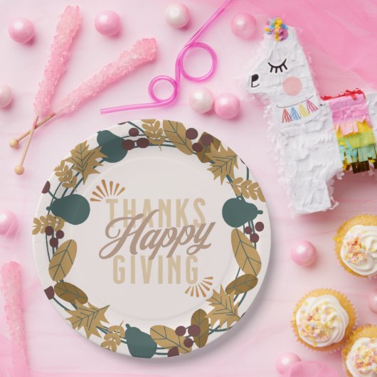 Modernes Erntedank Dinner Party Kleider Pappteller (Party)