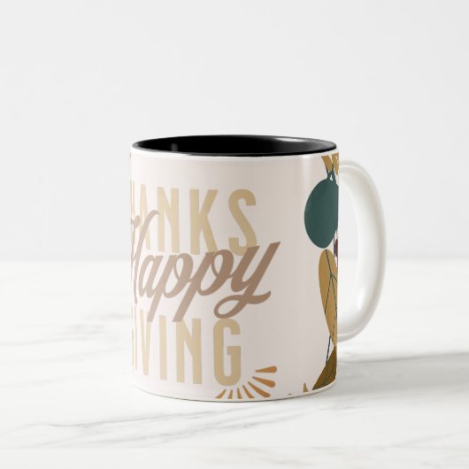 Modernes Erntedank Dinner Party Kleider Zweifarbige Tasse (VorderseiteRechts)