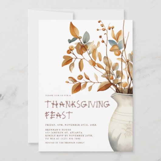 Modernes Erntedank Einladung (Vorderseite)