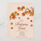 Modernes Erntedank mit Blumenkürbis Einladung (Vorne/Hinten)