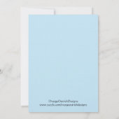 Modernes erstes Blau der Kommunions-Einladungs-| Einladung (Rückseite)