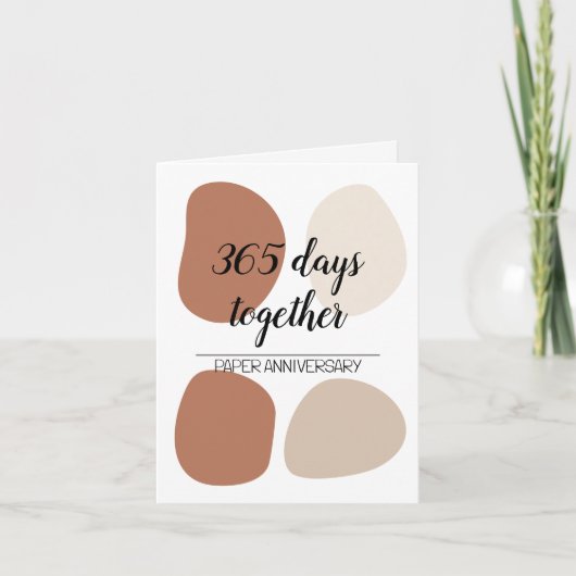 Modernes erstes Hochzeitstag Karte (Vorderseite)