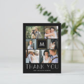 Modernes, erstklassiges Farbmonogramm Vielen Dank Postkarte (Stehend Vorderseite)