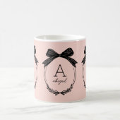 Modernes, erstklassiges Schwarzweiß-Rosa-Monogramm Kaffeetasse (Mittel)