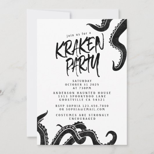 Modernes erwachsenes Halloween-Party Gothic Spooky Einladung (Vorderseite)