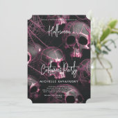 Modernes erwachsenes Halloween-Party Schwarzer Ros Einladung (Stehend Vorderseite)