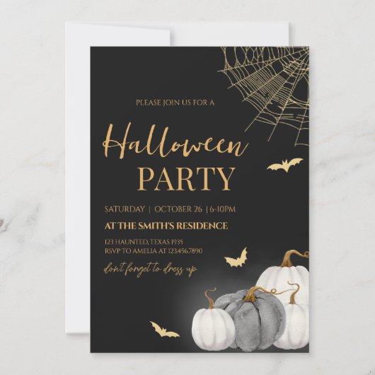 Modernes erwachsenes Pumpkin-Halloween-Party Einladung (Vorderseite)