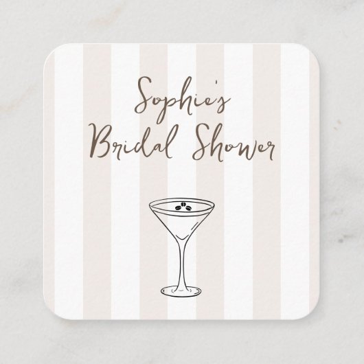 Modernes Espresso Martini Brautparty QR Code UAWG Begleitkarte (Rückseite)