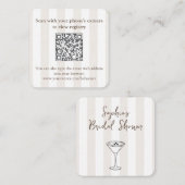 Modernes Espresso Martini Brautparty QR Code UAWG Begleitkarte (Vorne/Hinten)