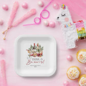 Modernes Essen Drink und genießen Sie einen angene Pappteller (Party)