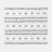 Modernes ethnisches Muster aus dem weißen und schw Fleecedecke (Vorderseite (Horizontal))