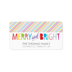 MODERNES ETIKETT, fröhlich und hell, bunt Adressaufkleber