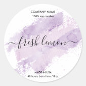 Modernes Etikett für das Etikett mit der Kerze Runder Aufkleber (Vorderseite)