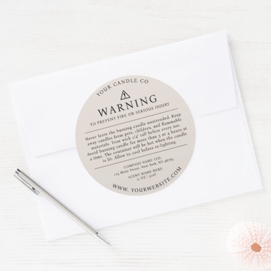 Modernes Etikett für die Verpackung von Kerzen Runder Aufkleber (Umschlag)