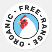 Modernes Etikett für frische Hühner Runder Aufkleber (Vorderseite)