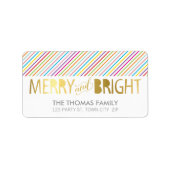 MODERNES ETIKETT, glänzend, fett gefärbte Goldfoli Adressaufkleber (Vorne)