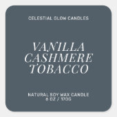 Modernes Etikett mit Kerzenhalter und minimalem Au Quadratischer Aufkleber (Vorderseite)