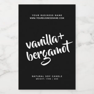 Modernes Etikett mit schwarzer Kerze