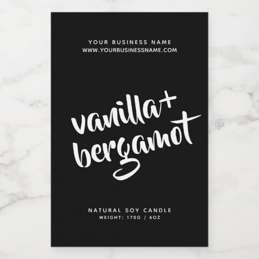 Modernes Etikett mit schwarzer Kerze (Einzelnes Label)