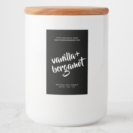 Modernes Etikett mit schwarzer Kerze (Vorderseite)