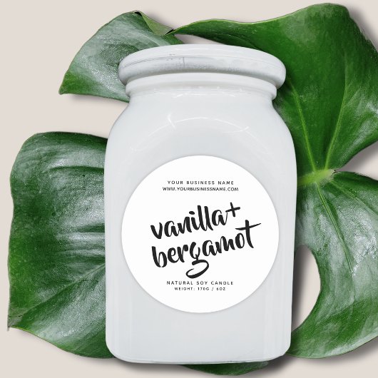 Modernes Etikett mit weißer Kerze Runder Aufkleber