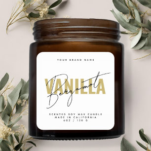 Modernes Etikett mit weißer Schriftzeichen für die Quadratischer Aufkleber