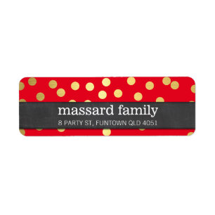 MODERNES ETIKETT spielerische Konfetti-Flecken Gol