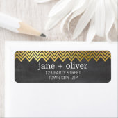 MODERNES ETIKETT, Zickzack Muster, Goldfolienkalkp (Insitu)