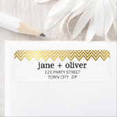 MODERNES ETIKETT Zickzack Muster niedliche Goldfol (Insitu)