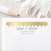 MODERNES ETIKETT Zickzack Muster niedliche Goldfol (Insitu)