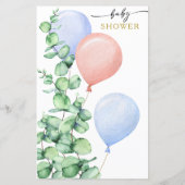 Modernes Eucalyptus Balloon Baby Showroom Bingo Ga (Rückseite)