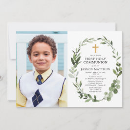 Modernes Eucalyptus-Foto Einladung