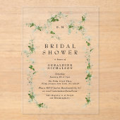 Modernes Eucalyptus Wreath Monogramm-Brautparty Acryleinladungen (Vorderseite)