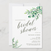 Modernes Eukalyptus Botanisches Grünes Brautparty Einladung (Vorderseite)