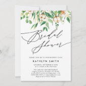 Modernes Eukalyptus Botanisches Grünes Brautparty Einladung (Vorderseite)