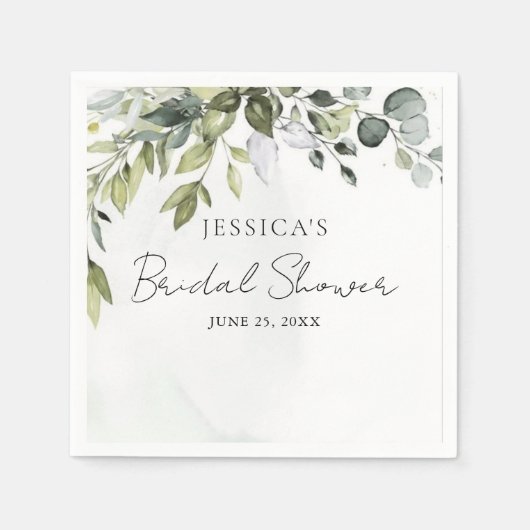 Modernes Eukalyptus-Brautparty Napkins Serviette (Vorderseite)
