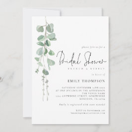 Modernes Eukalyptus-Brunch-Brautparty Einladung