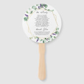 Modernes Eukalyptus-Foliage-Hochzeitsprogramm Fächer (Rückseite)