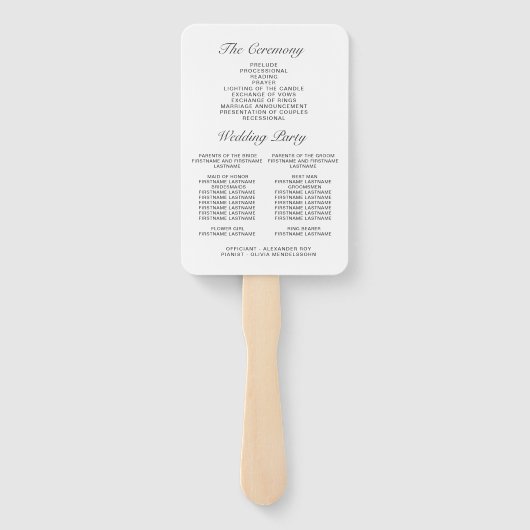 Modernes Eukalyptus-Foliage-Hochzeitsprogramm Fächer (Rückseite)