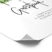 Modernes Eukalyptus Foto GuestBook-Zeichen für Hoc Poster (Ecke)